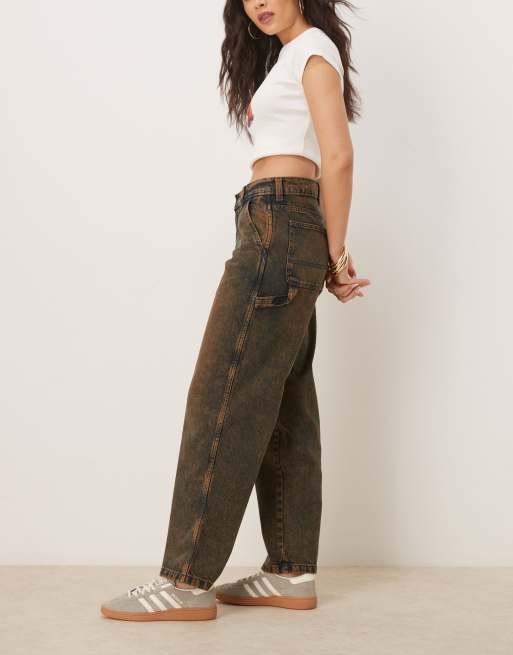 Dickies – Stevensville – Indigoblå, bruntonade jeans i snickarstil och ledig passform, 3 av 5