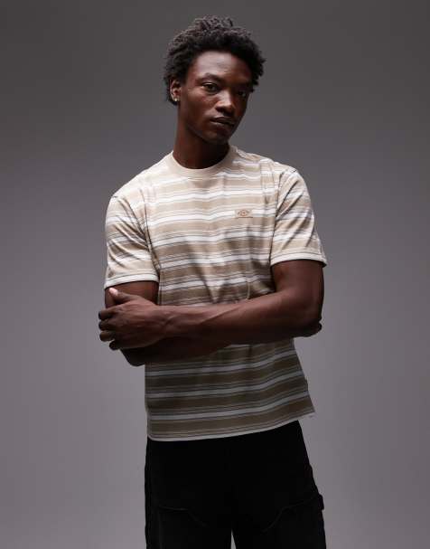 Dickies stevensville stripe t-shirt in light tan 
