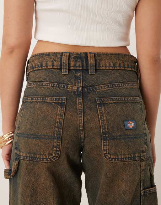 Dickies – Stevensville – Locker geschnittene Carpenter-Jeans in Indigoblau mit Braunstich, 4 von 5