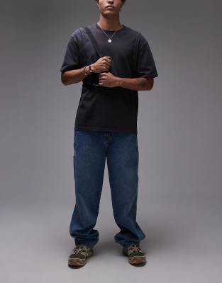 Dickies Dickies stevensville loose fit carpenter denim jeans in light blue