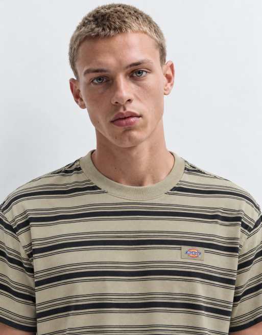 Dickies Stevensville randig t-shirt med korta ärmar i offwhite och svart, 10 av 10