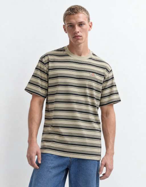 Dickies Stevensville randig t-shirt med korta ärmar i offwhite och svart, 6 av 10