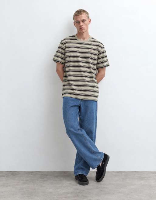 Dickies Stevensville randig t-shirt med korta ärmar i offwhite och svart, 7 av 10