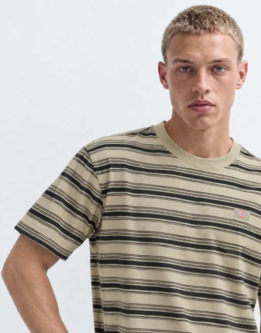 Dickies Stevensville randig t-shirt med korta ärmar i offwhite och svart, 8 av 10