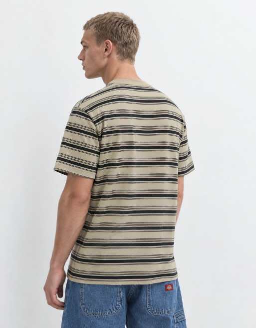 Dickies Stevensville randig t-shirt med korta ärmar i offwhite och svart, 9 av 10