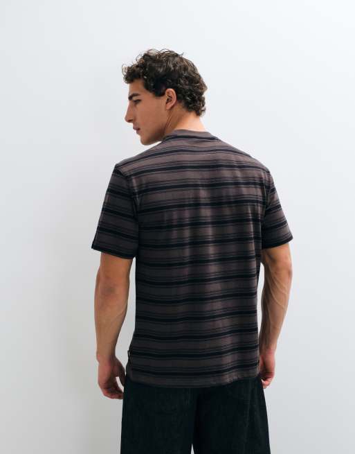 Dickies Stevensville short sleeve stripe t-shirt in brown and grey, 5 of 5