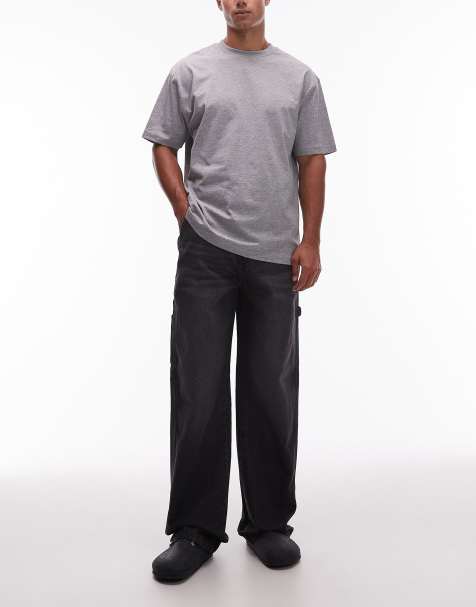 Dickies - Stevensville - Sorte og forvaskede samt falmede denimjeans i baggy fit og tømrerstil - view 1
