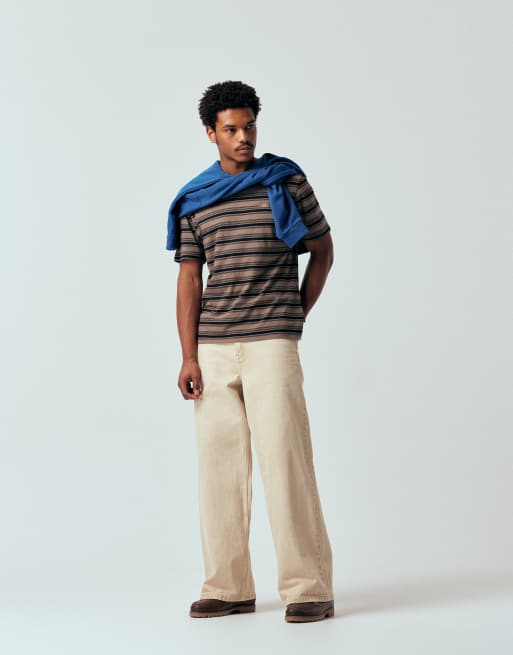 Dickies stevensville stripe t-shirt in brown, 2 of 5