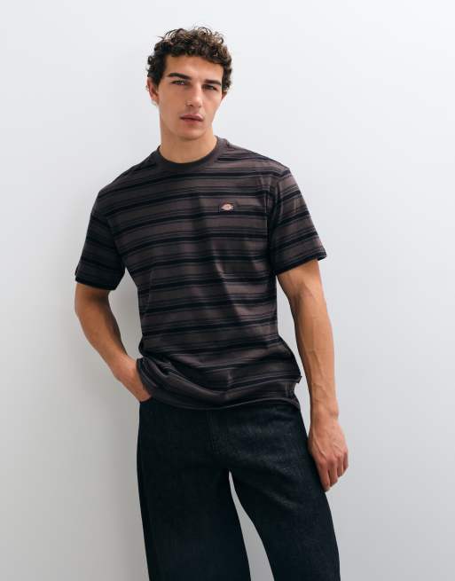 Dickies Stevensville t-shirt à rayures à manches courtes marron et gris, 2 de 5