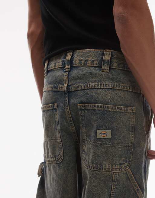 Dickies – Stevensville – Weite Carpenter-Jeans aus Denim in Indigoblau mit gelbem Farbstich, 5 von 5