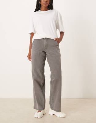Dickies - Stevensville - Weite Denim-Jeans in getönter grauer Waschung