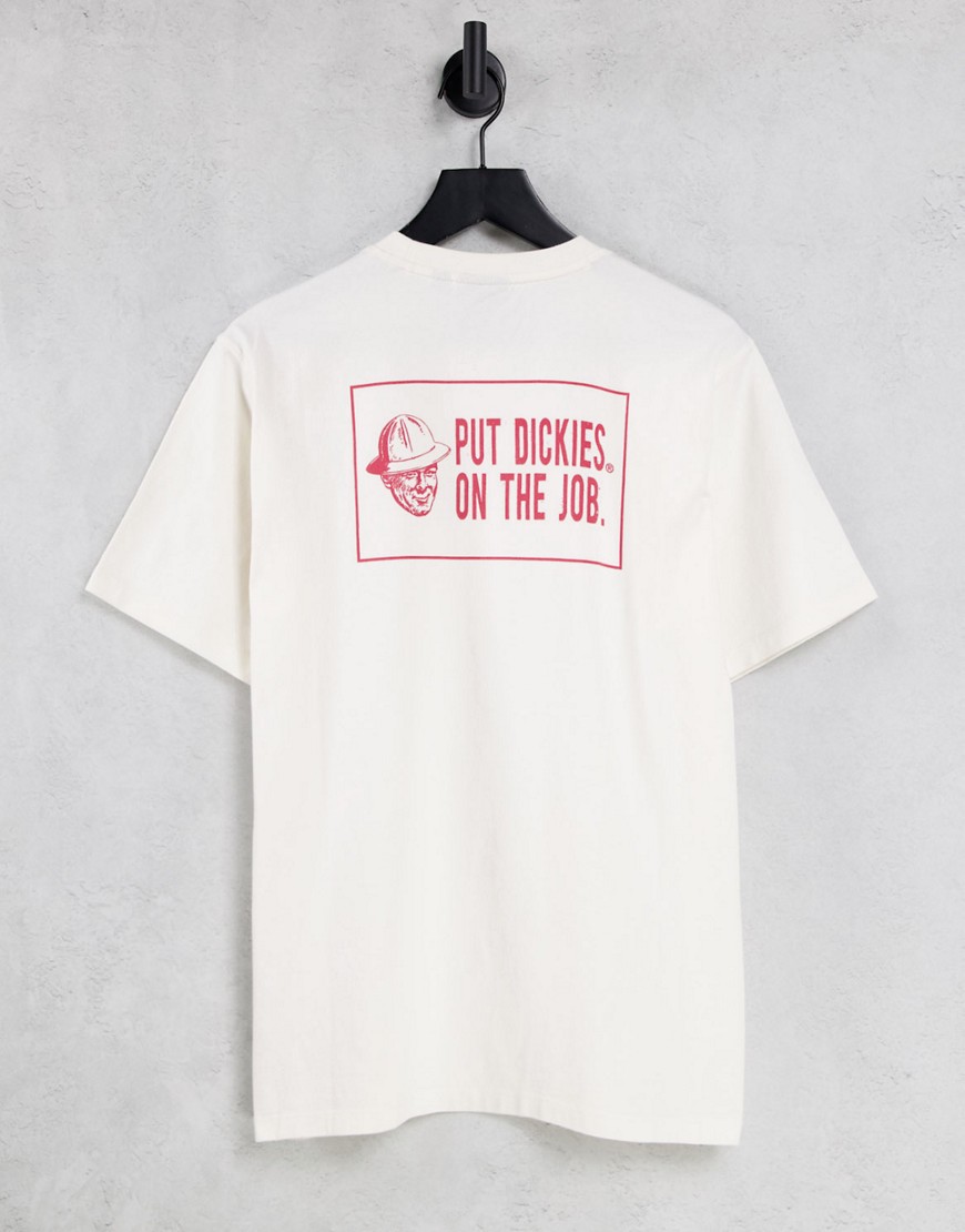 Dickies Storden back print T-shirt in ecru-White