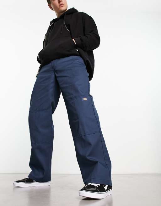 Dickies straight fit double knee work chino pants in blue | ASOS