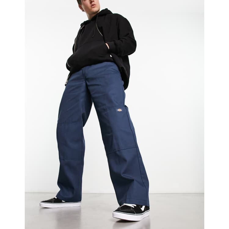 Dickies straight fit double knee work chino trousers in blue