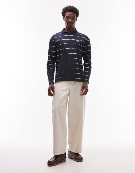 Dickies summerdale heavyweight rugby shirt in dark navy | ASOS