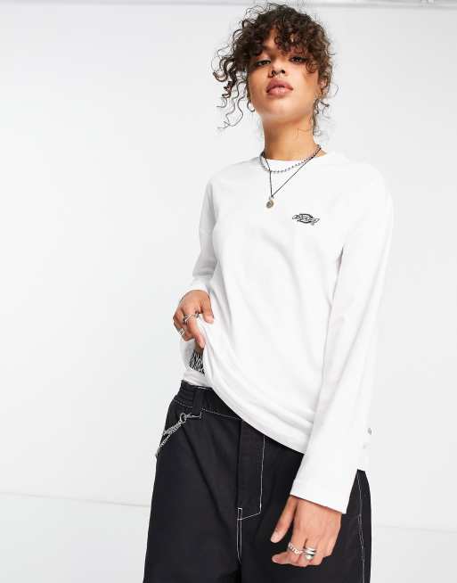 Dickies – Summerdale – Hochwertiges, langärmliges Oversize-Shirt in Weiß