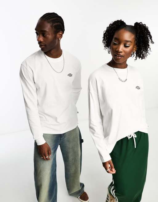Dickies – Summerdale – Hochwertiges, langärmliges Oversize-T-Shirt in Weiß