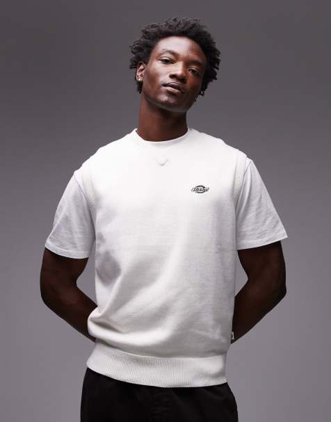 Dickies - Summerdale - Maglione smanicato lavorato color bianco sporco - view 1