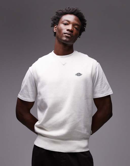    Dickies - Summerdale - Maglione smanicato lavorato color bianco sporco