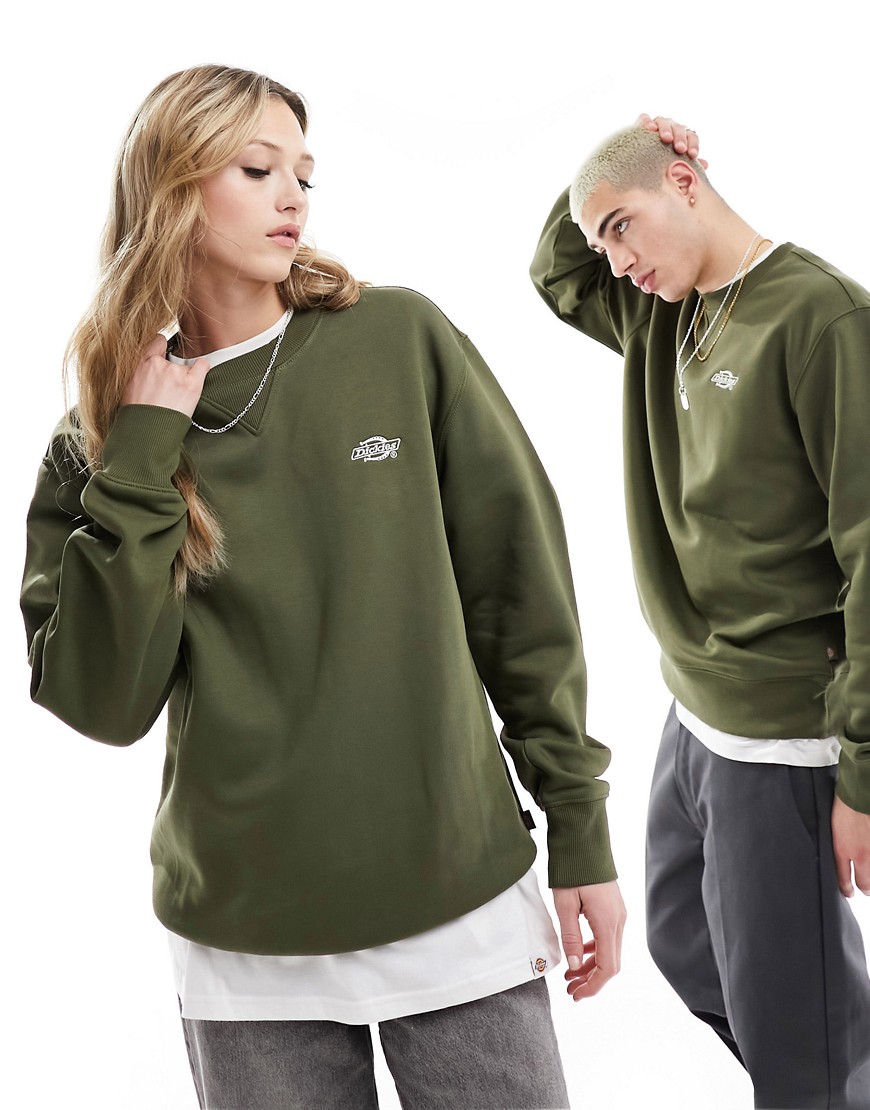 Dickies summerdale sweatshirt in dark khaki-Green