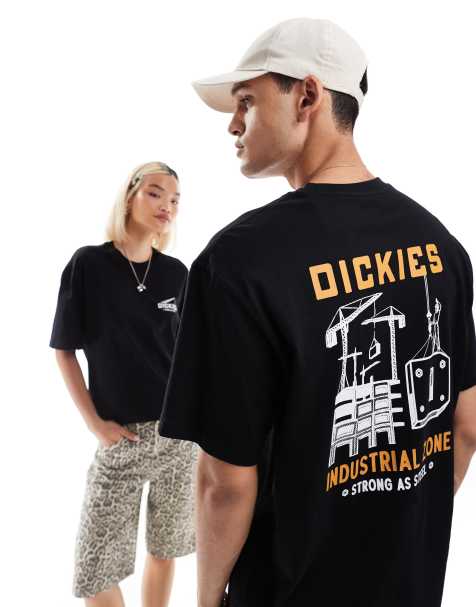 Dickies – Svart t-shirt med industriellt tryck baktill - view 1