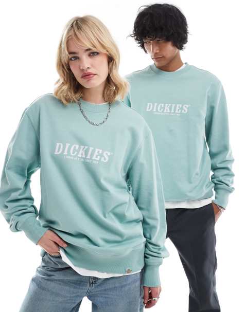 Dickies - Sweatshirt met groot logo op de borst in lichtblauw - view 1