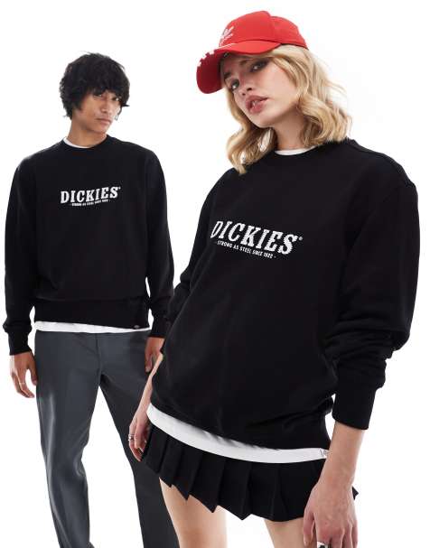 Dickies - Sweatshirt met groot logo op de borst in zwart - view 1