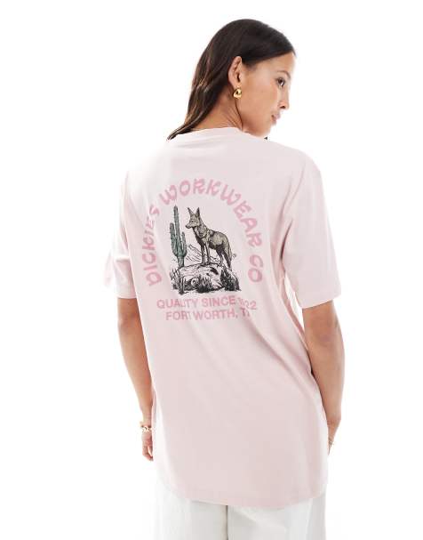 Dickies - T-shirt avec imprimé coyote au dos - Rose clair - Exclusivité ASOS - view 1