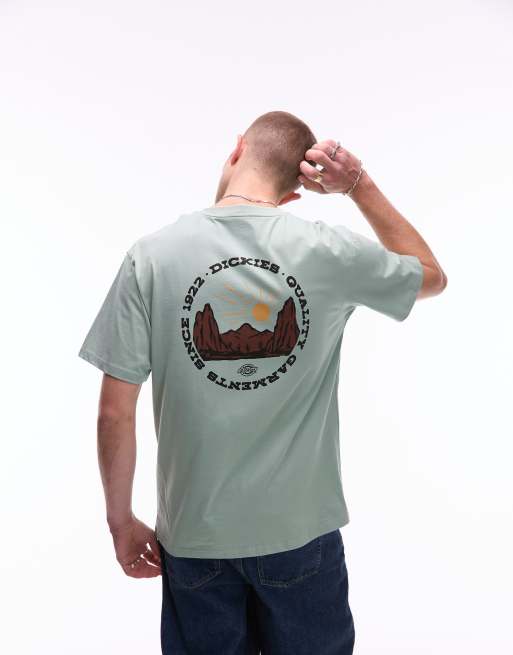 Dickies - T-shirt avec motif paysage imprimé au dos - Vert clair, 3 de 4