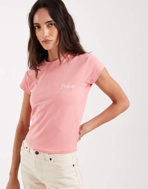 Dickies - T-shirt effet rétréci à mancherons - Rose - view 1