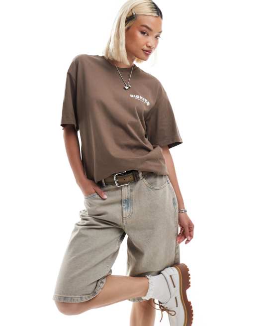 Dickies – T-Shirt in Braun mit Arbeiter-Grafikprint auf dem Rücken, 2 von 4
