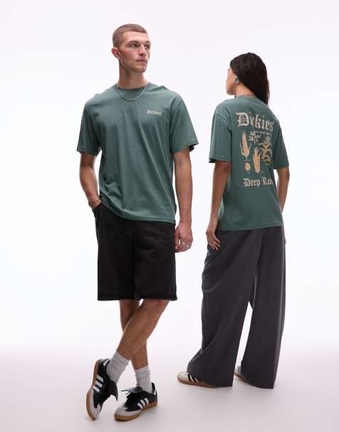 Dickies – T-Shirt in Dunkelgrün mit „Deep Rooted“-Rückenprint, exklusiv bei ASOS - view 1