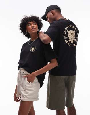 Dickies - T-Shirt in Schwarz mit Schraubenschlüssel-Tiger-Grafikprint auf der Rückseite