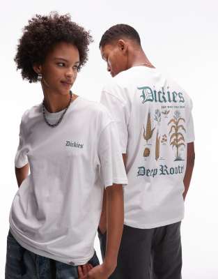 Dickies - T-Shirt in Weiß mit „Deep Rooted"-Rückenprint, exklusiv bei ASOS