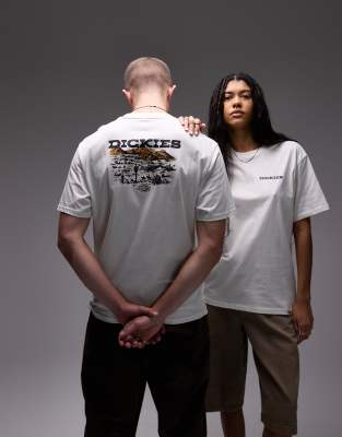Dickies - T-Shirt in Weiß mit Landschafts-Rückenprint
