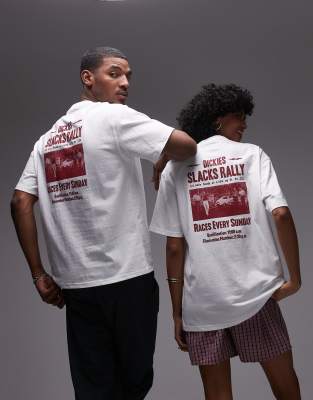 Dickies - T-Shirt in Weiß mit „Slacks Rally"-Rückenprint