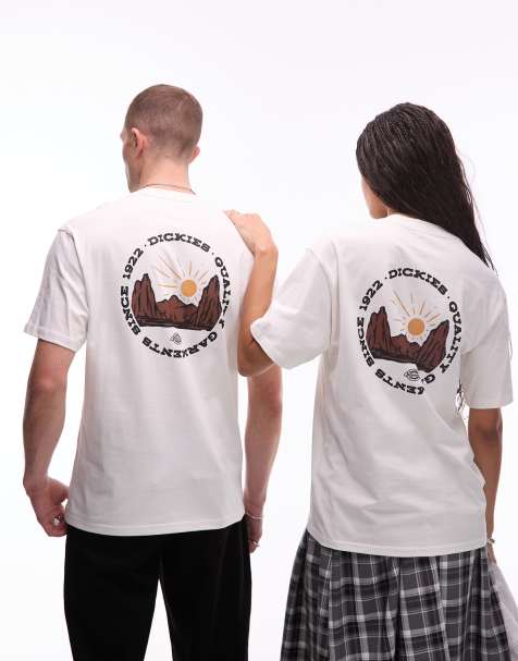 Dickies - T-shirt met grafische outdoor-print op de achterkant in gebroken wit - view 1
