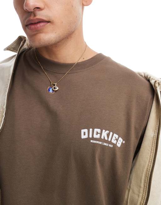 Dickies - T-shirt met grafische print op de achterkant in bruin, 3 van 4