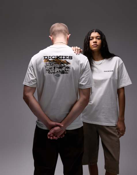 Dickies - T-shirt met landschapsprint op de achterkant in wit - view 1
