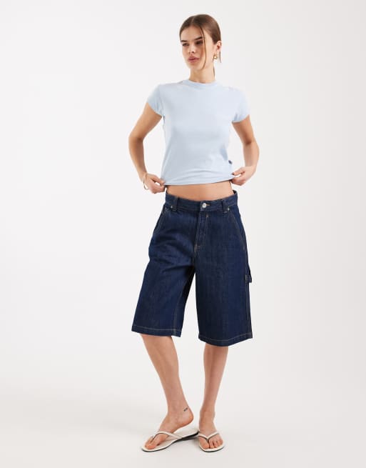 Dickies - T-shirt mini blu con maniche ad aletta, 2 di 4