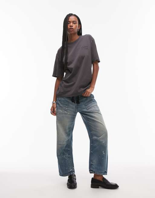 Dickies - T-shirt nera con logo piccolo stile corda western tono su tono, 2 di 4