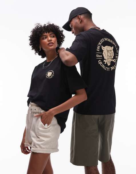 Dickies - T-shirt nera con stampa sul retro di tigre e chiave inglese - view 1