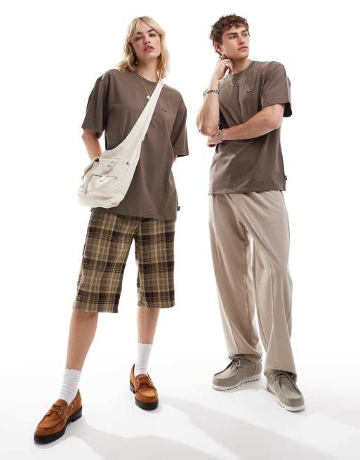 Dickies - T-shirt van zware stof met korte mouwen in bruin