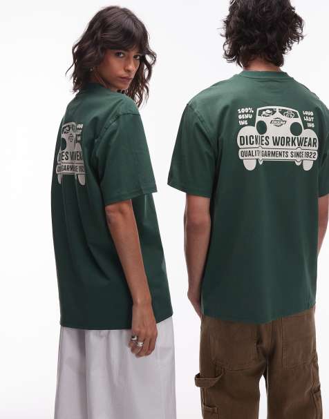Dickies - T-shirt verde scuro con grafica "Gordonsville" sul retro - view 1
