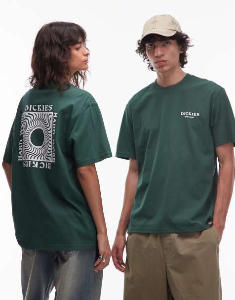 Dickies - T-shirt verde scuro con grafica "Oatfield" sul retro - view 1