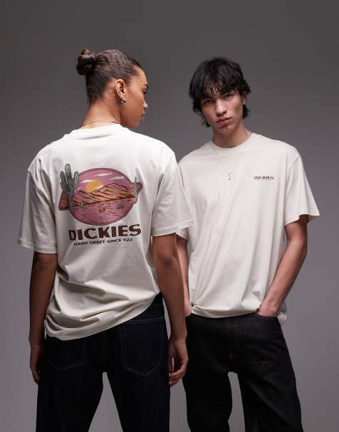 Dickies – T-shirt w kolorze złamanej bieli z kowbojskim nadrukiem na plecach – tylko w ASOS - view 1