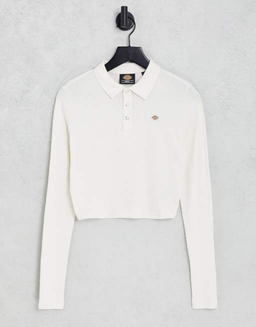 Dickies – Tallase – Biała koszula polo z długimi rękawami