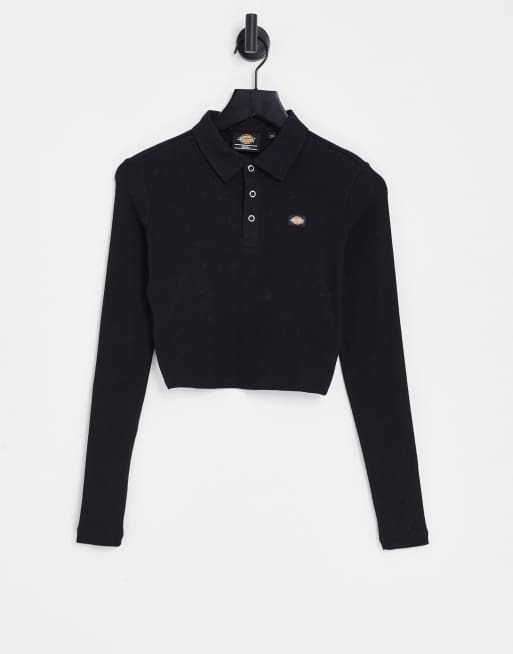 Dickies - Tallase - Langærmet sort poloskjorte