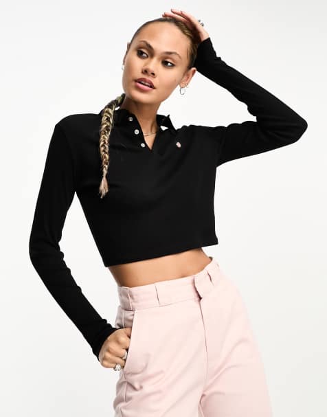 Dickies – Tallasee – Czarna prążkowana koszulka polo - view 1