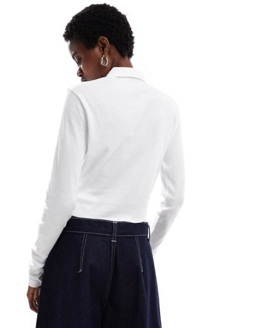 Dickies – Tallasee – Langärmliges Polohemd in Weiß, exklusiv bei ASOS, 4 von 4